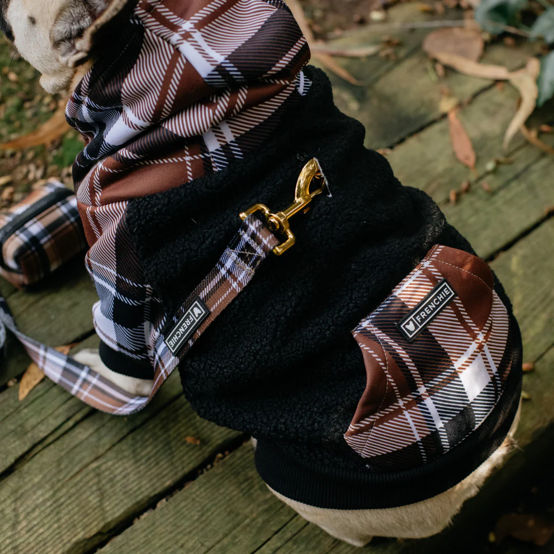 Frenchie Dog Hoodie - Cocoa Plaid - Image 10
