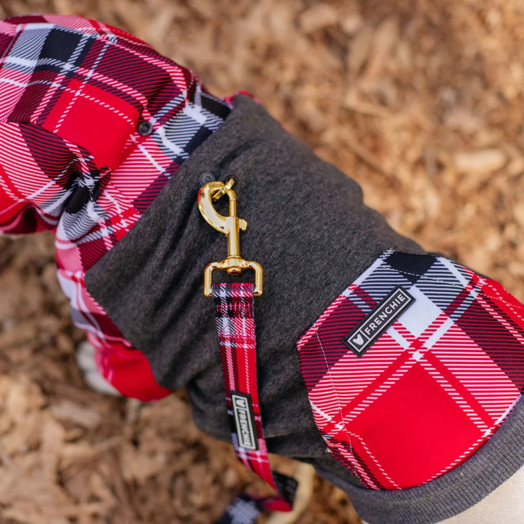 Frenchie Dog Hoodie - Scarlet Plaid - Image 18