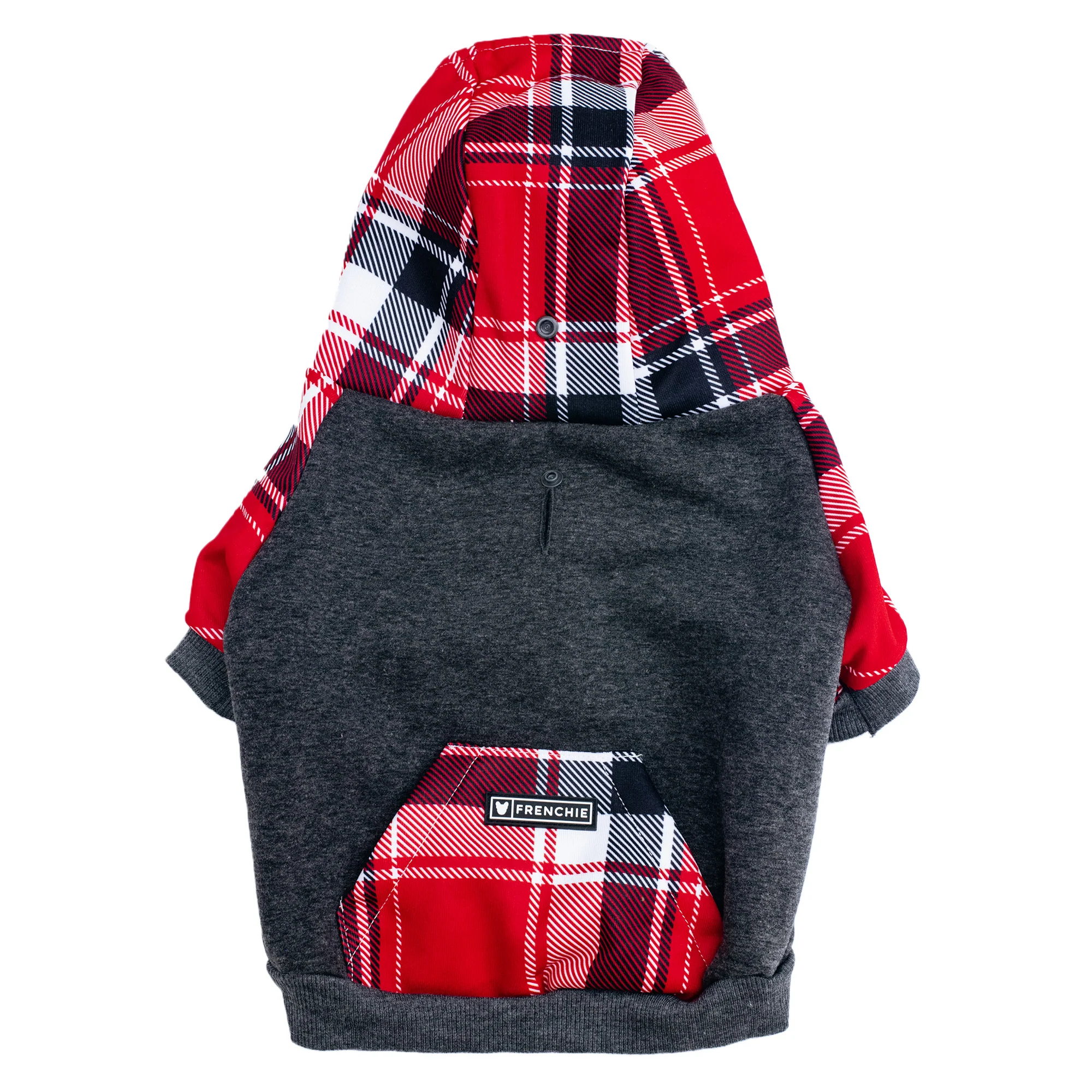 Frenchie Dog Hoodie - Scarlet Plaid - Image 7