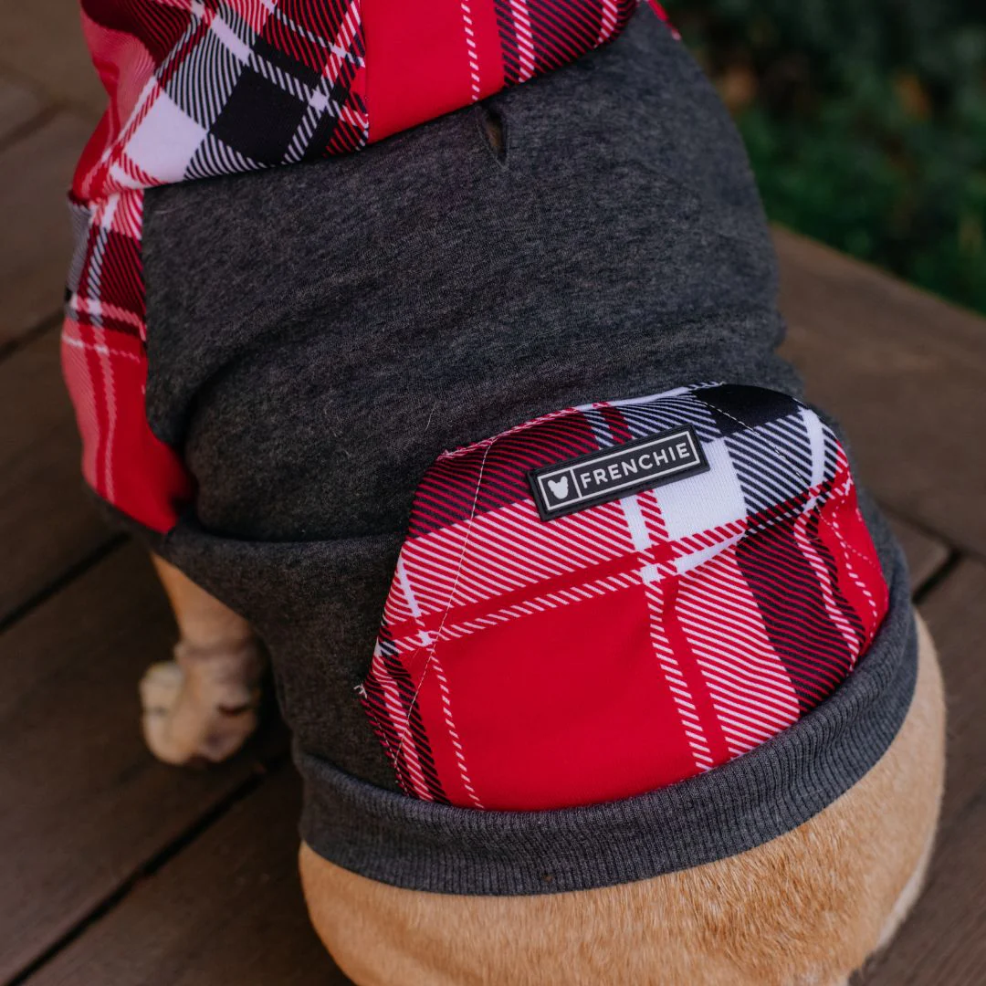 Frenchie Dog Hoodie - Scarlet Plaid - Image 8