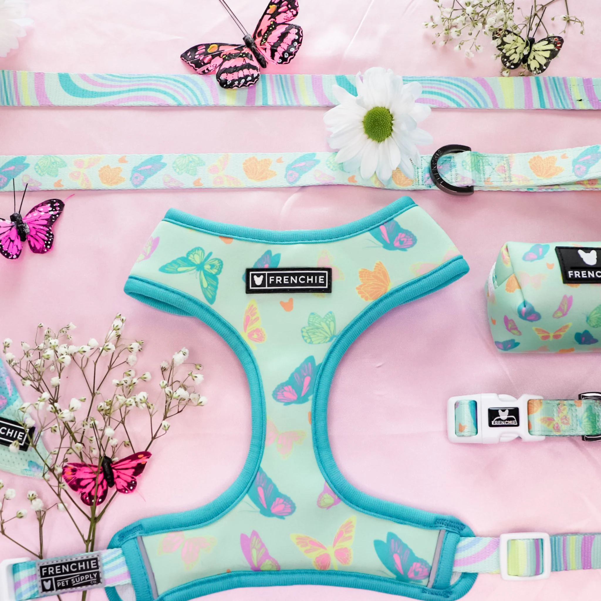 Frenchie Duo Reversible Harness - Pastel Butterfly - Image 7