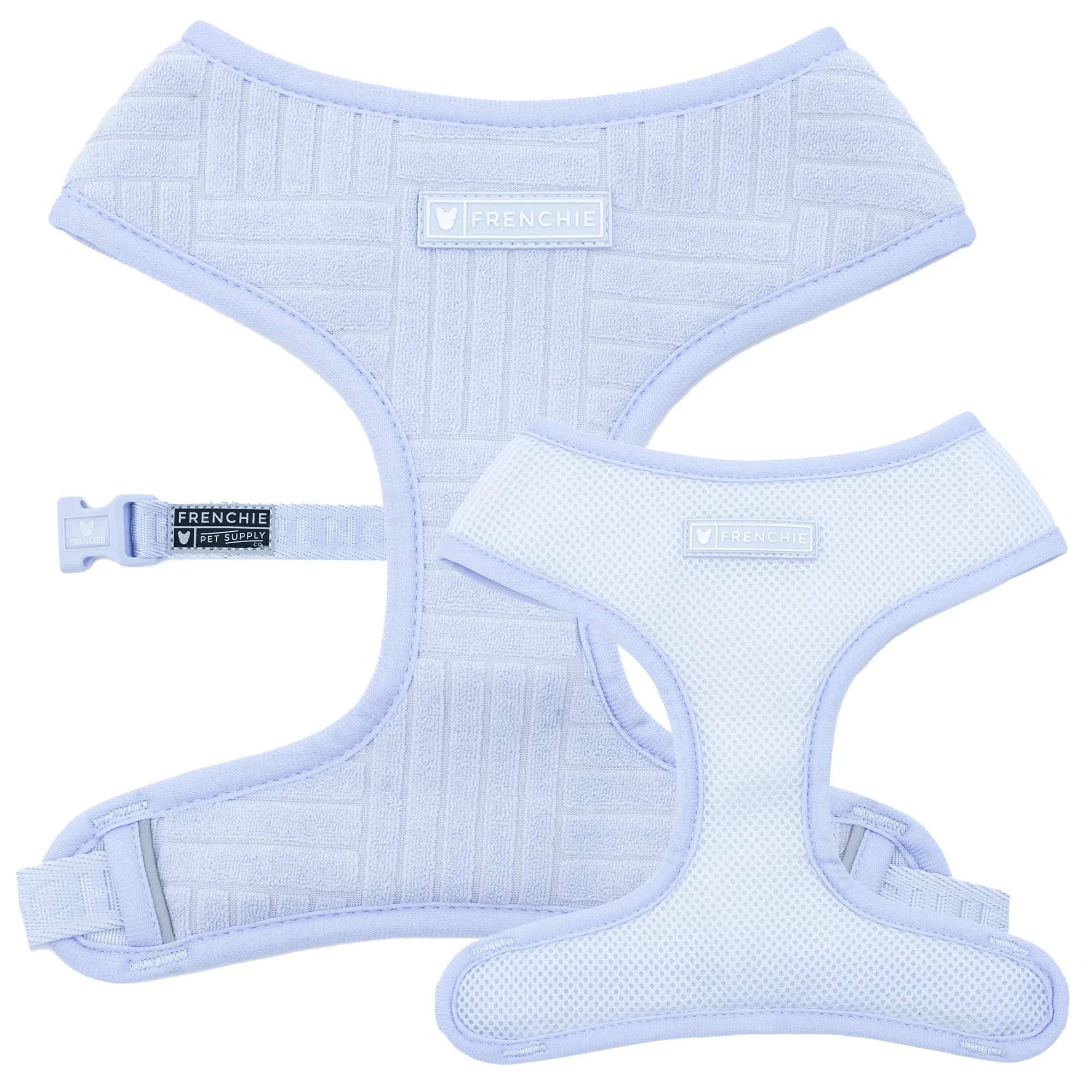Frenchie Duo Reversible Harness - Terry (Blue)
