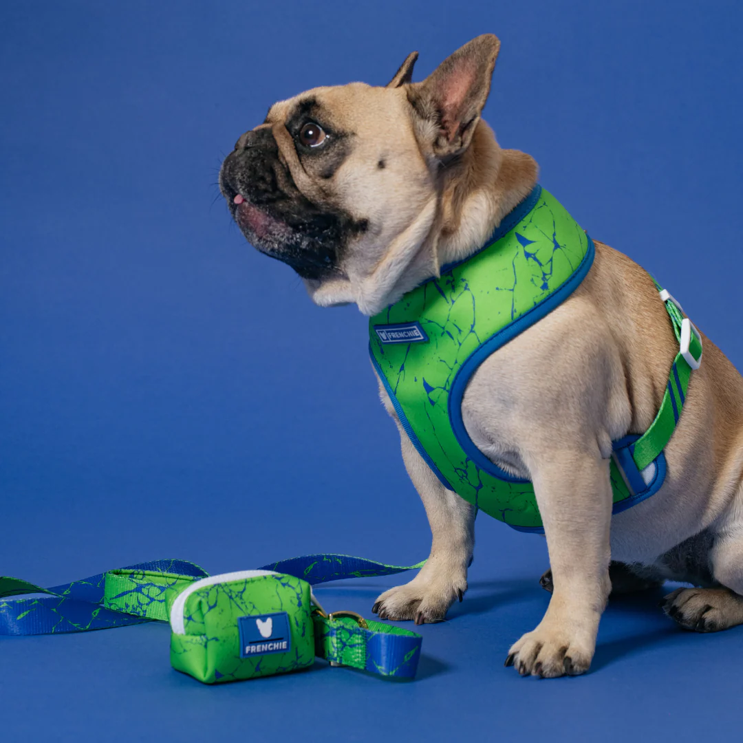 Frenchie Poo Bag Holder - Green Marble - Image 4