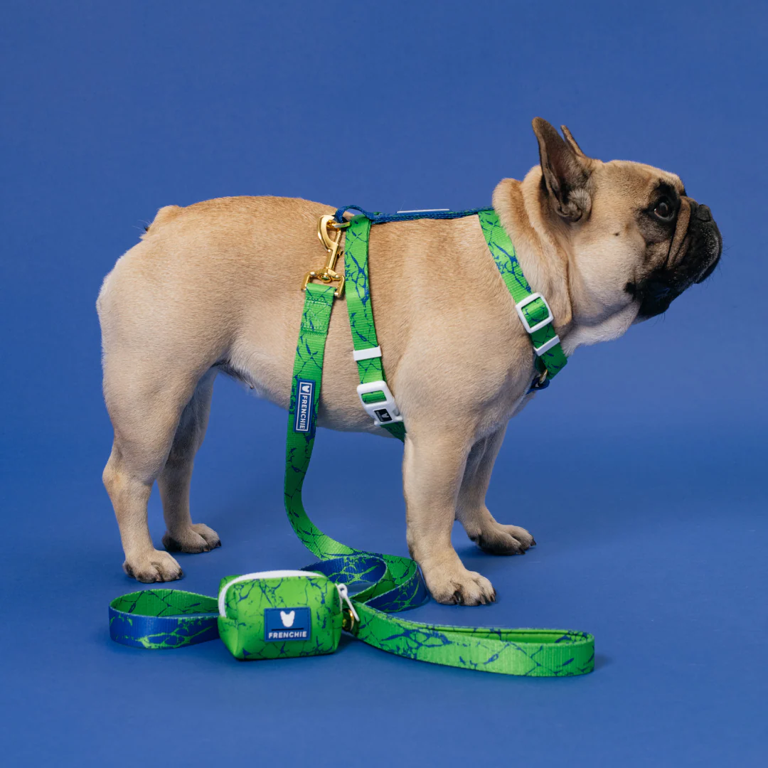 Frenchie Poo Bag Holder - Green Marble - Image 5
