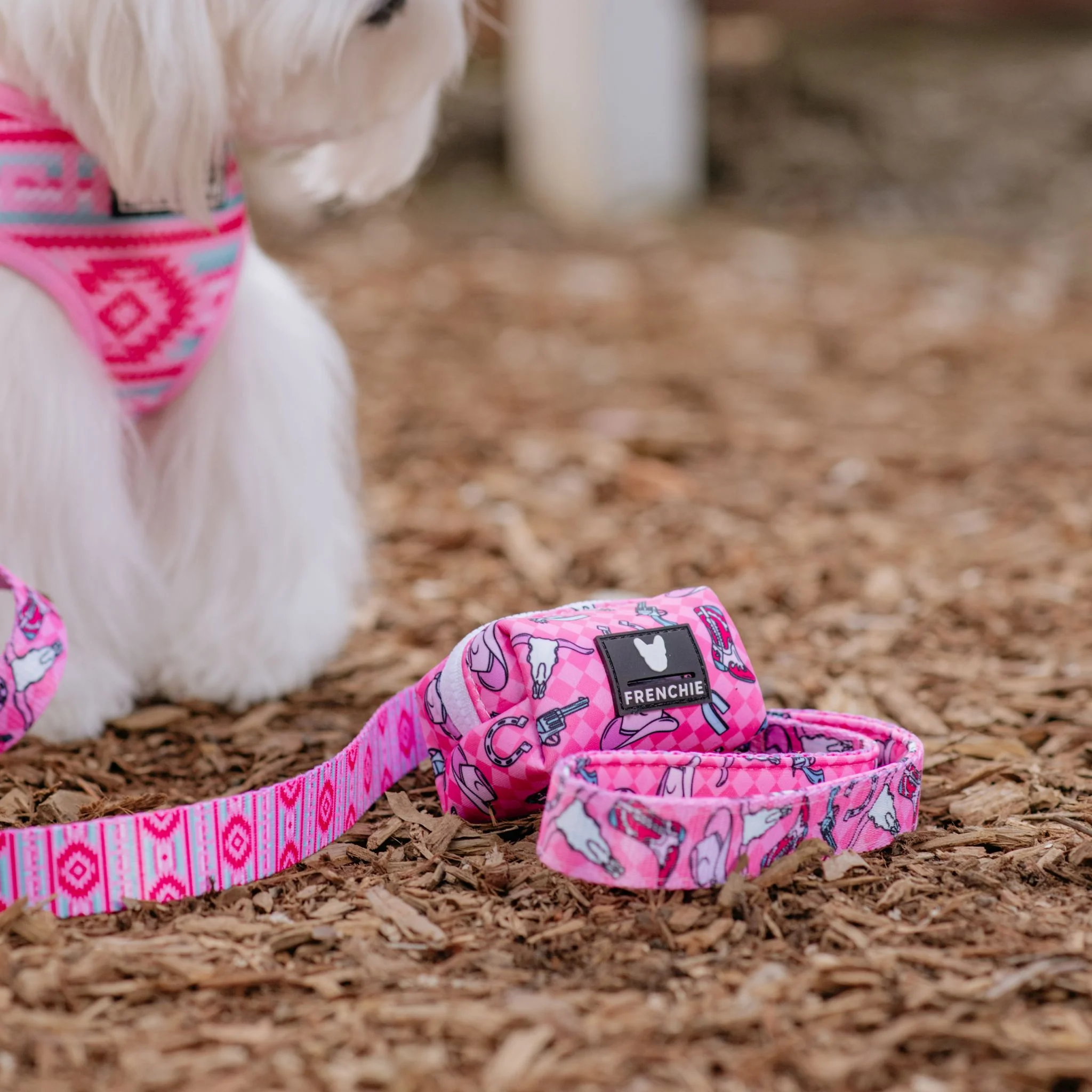 Frenchie Poo Bag Holder - Wild West (Pink) - Image 3