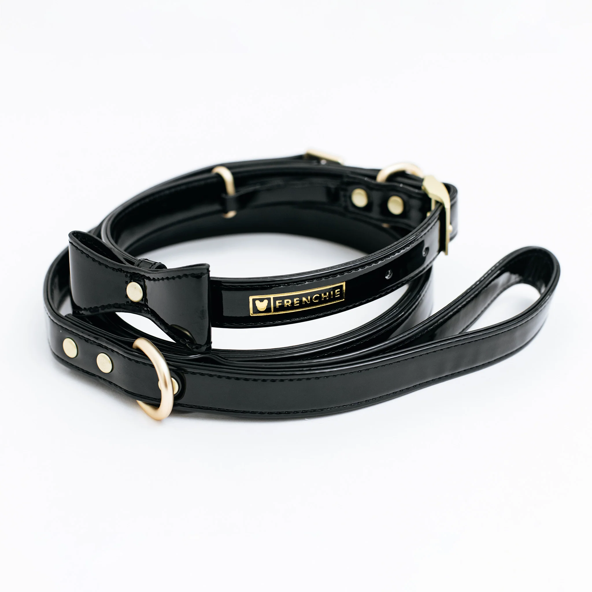 Frenchie Vegan Leather Collar, Leash, & Bow Tie Set - Image 14