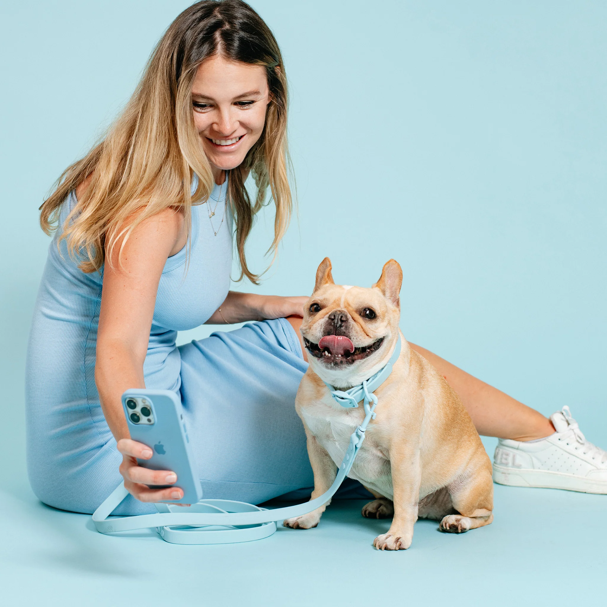 Frenchie Waterproof Collar - Ocean Blue - Image 2