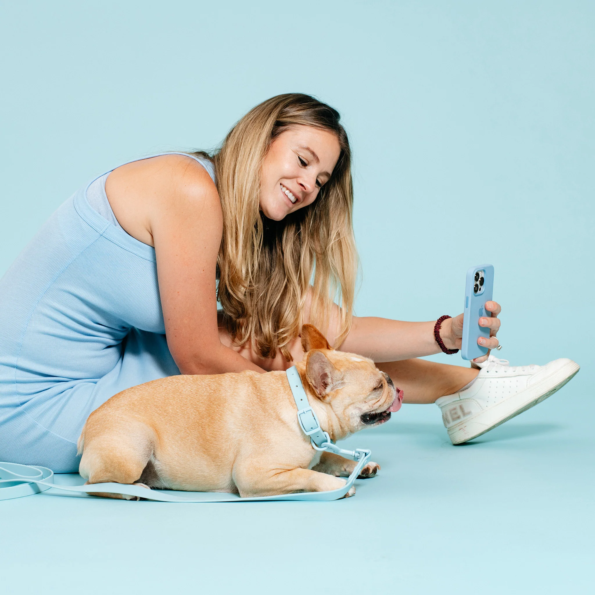Frenchie Waterproof Collar - Ocean Blue - Image 3